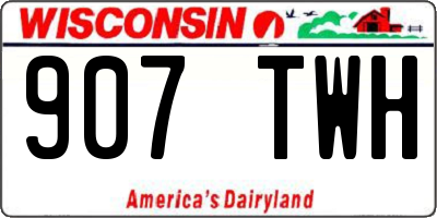 WI license plate 907TWH