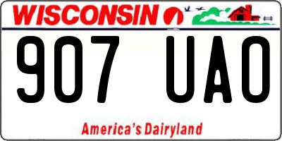 WI license plate 907UAO