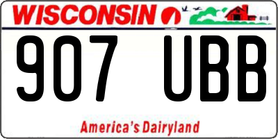 WI license plate 907UBB