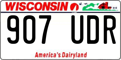 WI license plate 907UDR