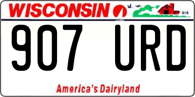 WI license plate 907URD