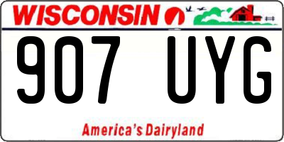 WI license plate 907UYG