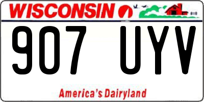 WI license plate 907UYV