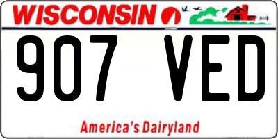 WI license plate 907VED