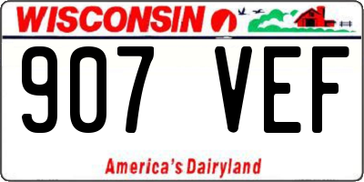 WI license plate 907VEF