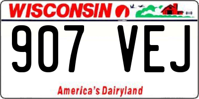 WI license plate 907VEJ