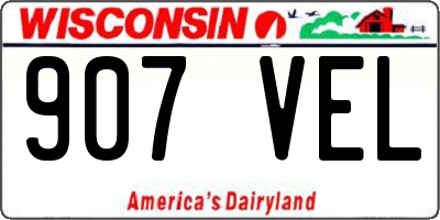 WI license plate 907VEL