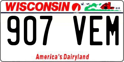 WI license plate 907VEM