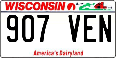 WI license plate 907VEN
