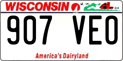 WI license plate 907VEO