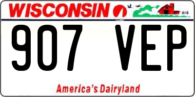 WI license plate 907VEP