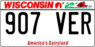 WI license plate 907VER