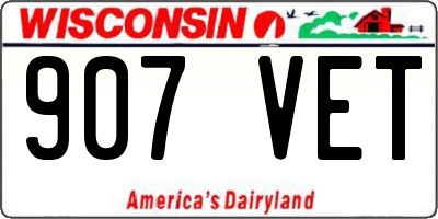 WI license plate 907VET