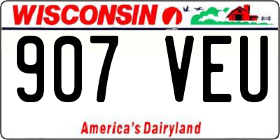 WI license plate 907VEU