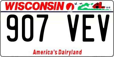 WI license plate 907VEV