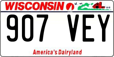 WI license plate 907VEY