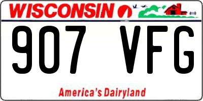 WI license plate 907VFG