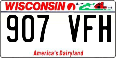 WI license plate 907VFH