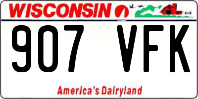 WI license plate 907VFK