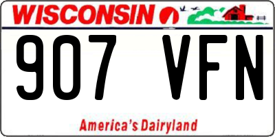 WI license plate 907VFN
