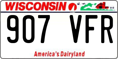 WI license plate 907VFR