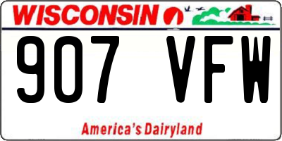 WI license plate 907VFW