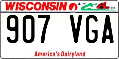 WI license plate 907VGA