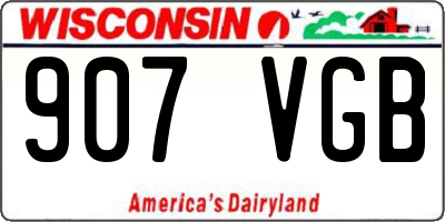 WI license plate 907VGB