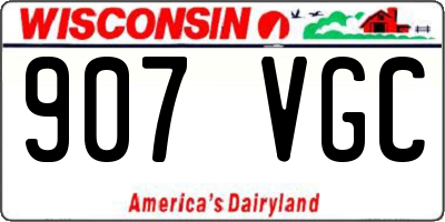 WI license plate 907VGC