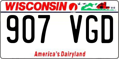 WI license plate 907VGD
