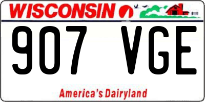 WI license plate 907VGE