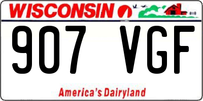 WI license plate 907VGF