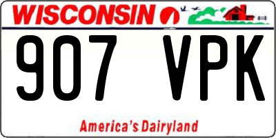 WI license plate 907VPK