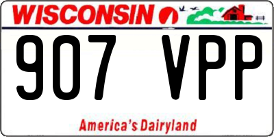 WI license plate 907VPP