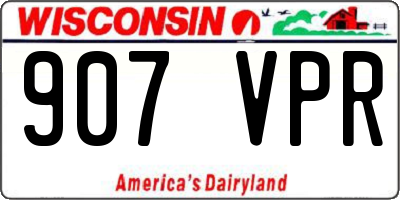 WI license plate 907VPR