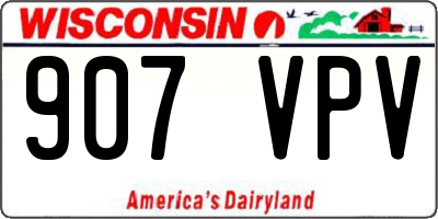 WI license plate 907VPV