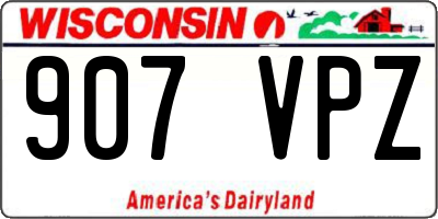 WI license plate 907VPZ
