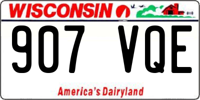 WI license plate 907VQE