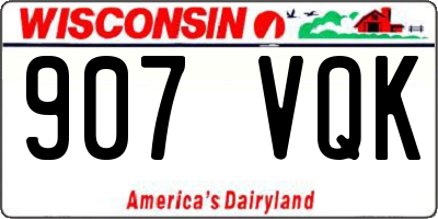 WI license plate 907VQK