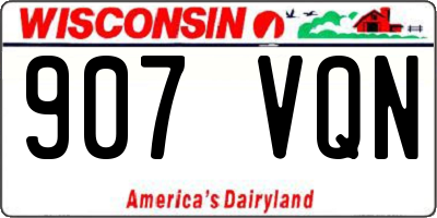 WI license plate 907VQN
