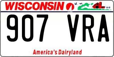 WI license plate 907VRA