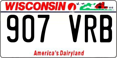 WI license plate 907VRB