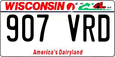WI license plate 907VRD
