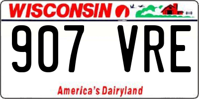 WI license plate 907VRE