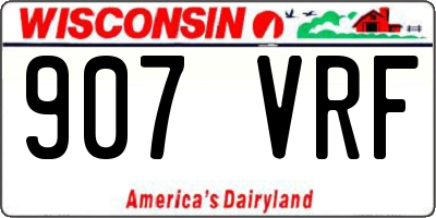 WI license plate 907VRF