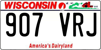 WI license plate 907VRJ