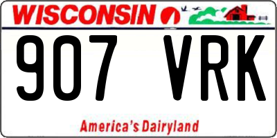 WI license plate 907VRK