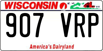 WI license plate 907VRP