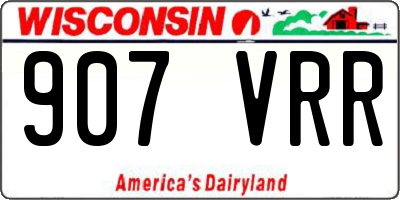 WI license plate 907VRR
