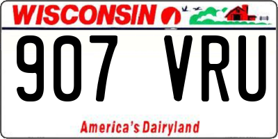 WI license plate 907VRU